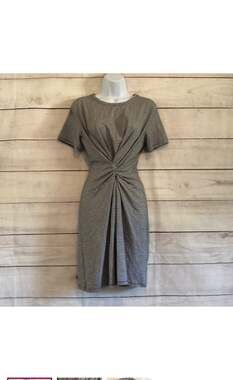 Theory Knot Twist Front Striped Pima Cotton Dress